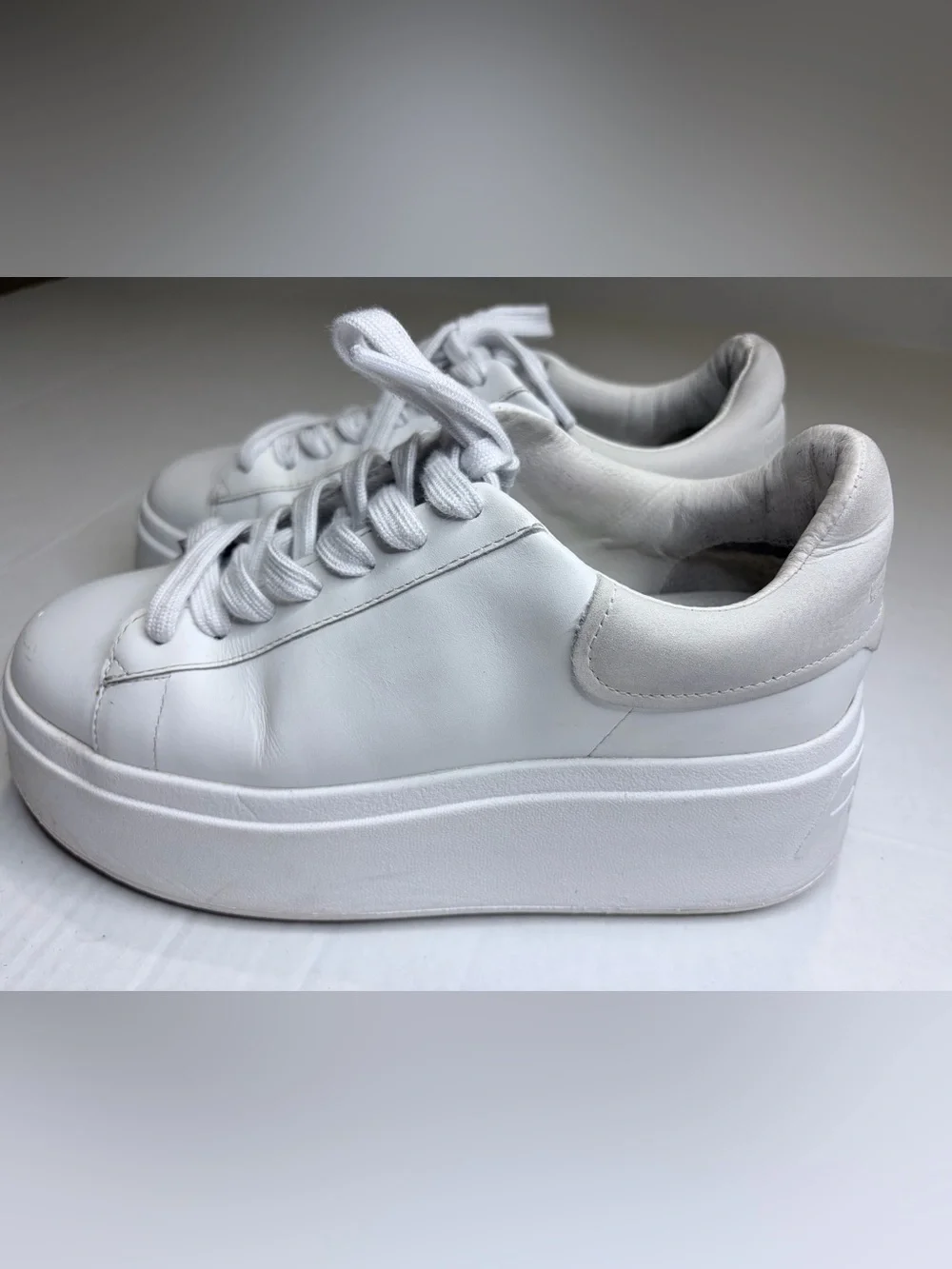 ASH Maya Platform Sneaker White Leather EU 36 US 6 Chunky Sole Minimalist